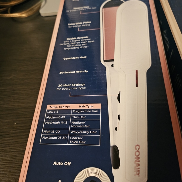 Conair Other - Conair White Hair Straightener with 30 Heat Settings